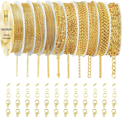Gold necklace chains - necklace, for